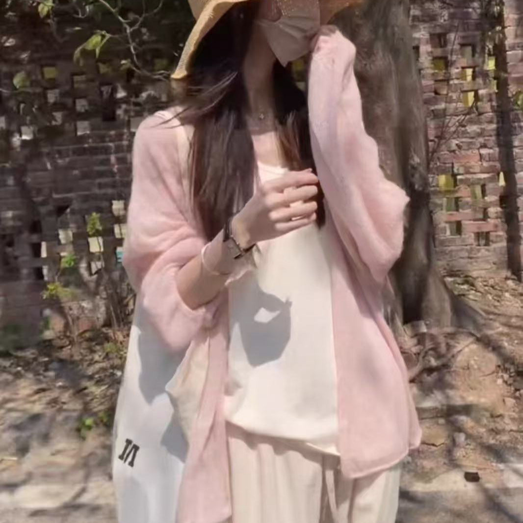 Damen flauschiger Cardigan mit lockerem Schnitt und weichen Ärmeln R&B