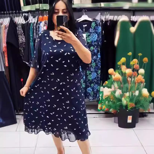 Damen Luftiges Sommerkleid mit floralem Design und chiffonartigem Oberteil R&B