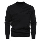 Herren modischer Rollkragenpullover mit distressed Details