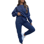 Damen bequemer und eleganter Freizeit-Loungewear-Anzug mit Kordelzug und hohen Bündchen R&B