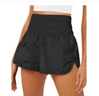 Damen Sportliche Laufshorts mit hohem Taillenbund und elastischem Bündchen R&B