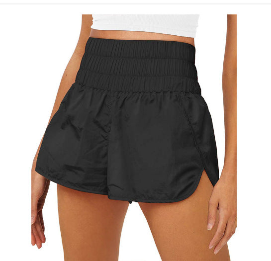Damen Sportliche Laufshorts mit hohem Taillenbund und elastischem Bündchen R&B