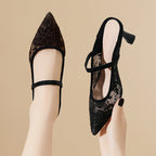 Damen Elegante Slingback-Pumps mit feinen Spitzen-Details und bequemer Absatzhöhe R&B