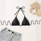 Damen Triangel-Bikini mit schimmerndem Schmuckdetail R&B