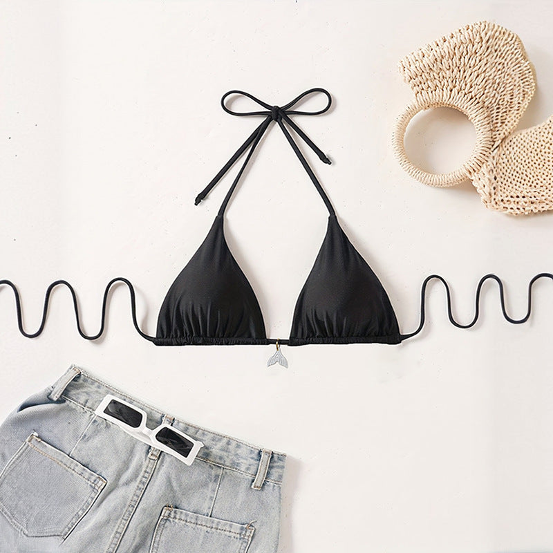Damen Triangel-Bikini mit schimmerndem Schmuckdetail R&B