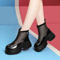 Damen Modische Netz-Stiefeletten mit stabiler Profilsohle R&B