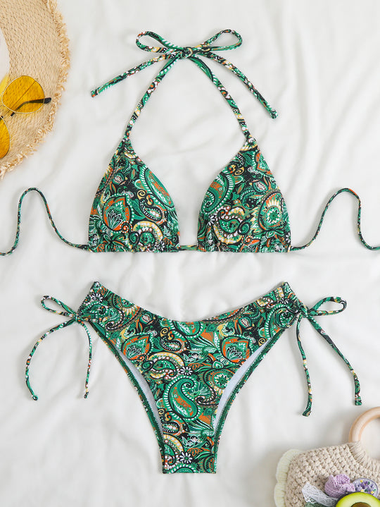 Damen Bikini-Set mit verstellbarem Triangel-Oberteil und hohem Beinausschnitt R&B