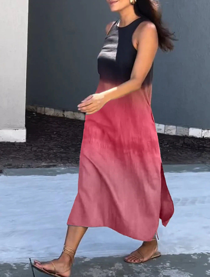Damen Maxikleid mit elegantem Farbverlauf und großzügigem Schnitt Heidi-Mode