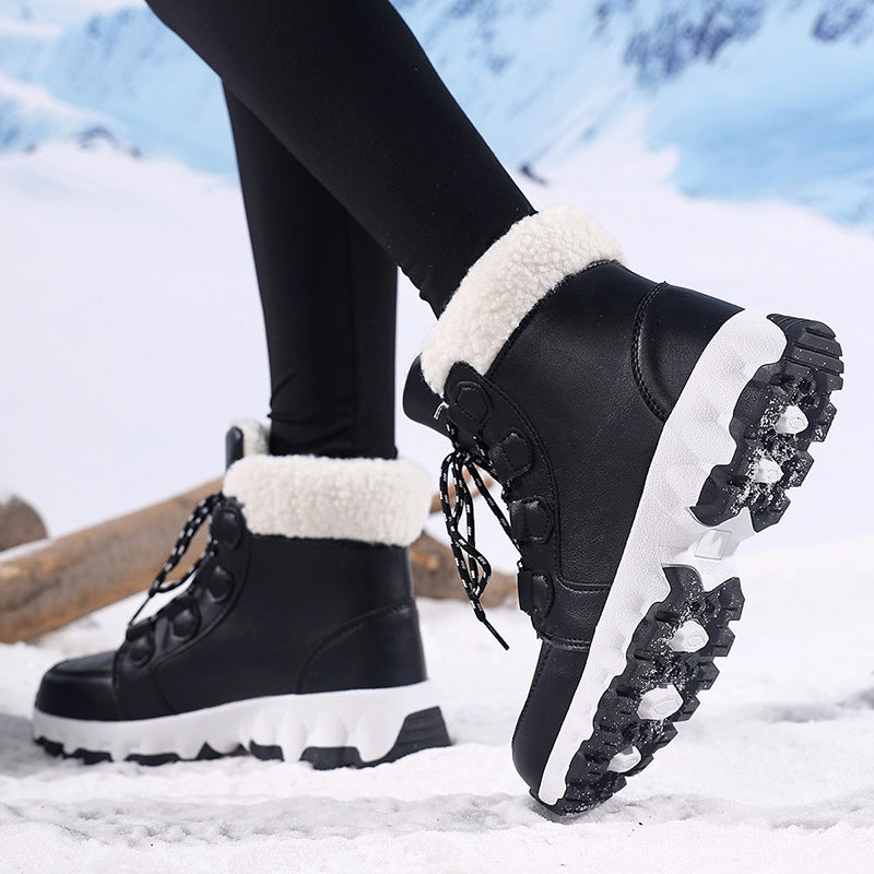 Damen Hohe Winterstiefel mit rutschfester Sohle und kuscheligem Futter