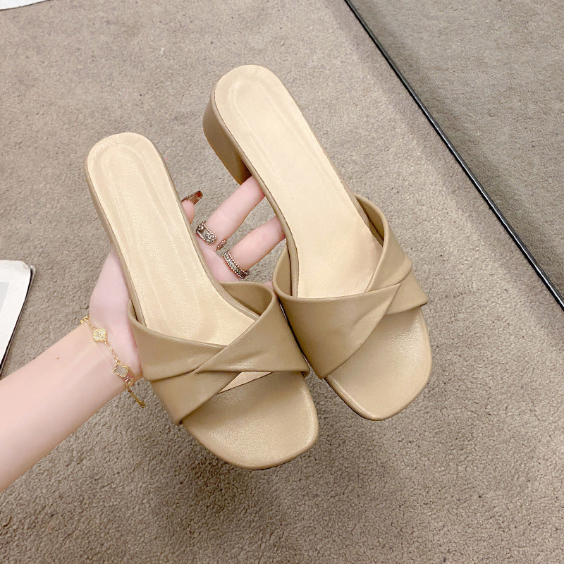 Damen Trendige Slingback Sandalen mit elegantem Kreuzriemen EB