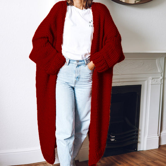 Damen Grobstrick-Kimono-Cardigan R&B