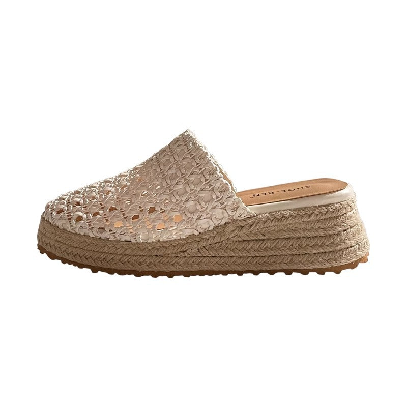Damen Offene Clogs mit elegantem Geflecht R&B