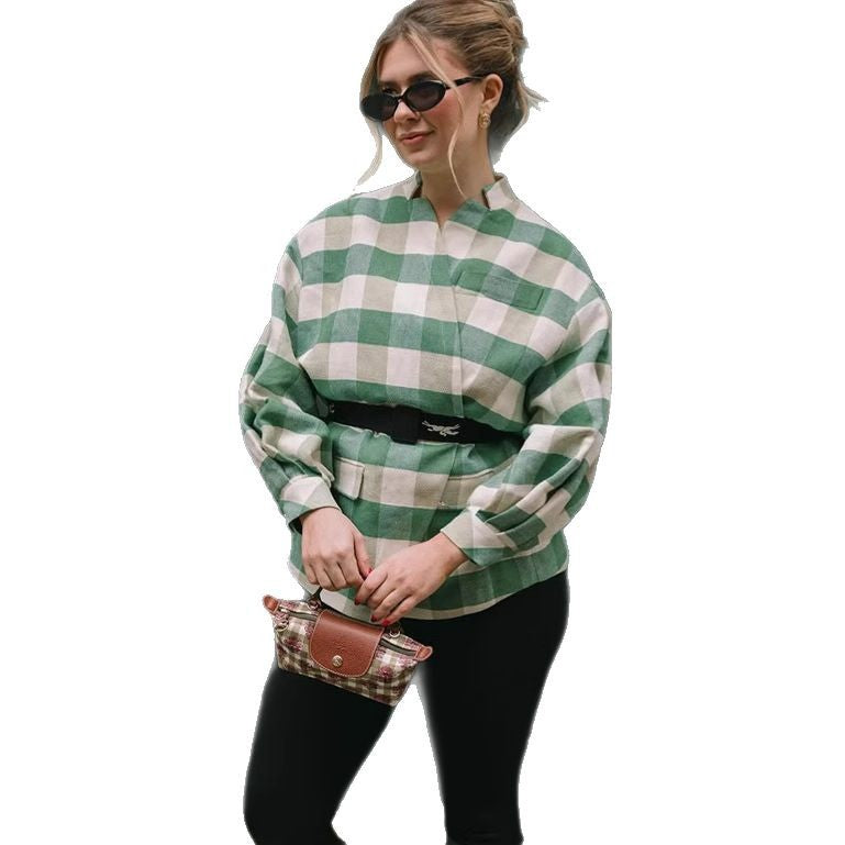 Damen Oversized Karomantel R&B