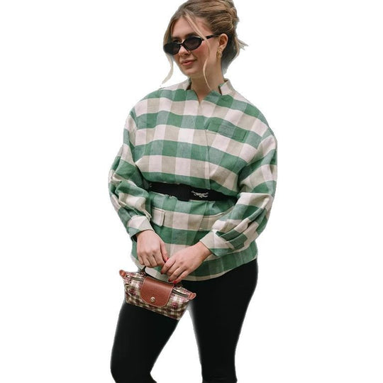 Damen Oversized Karomantel R&B