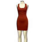 Damen Kurzes Strickkleid mit tiefem Ausschnitt und Knopfdetails R&B