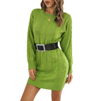 Damen Strickkleid mit modernen Zopfmuster und lässigem Schnitt R&B