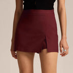 Damen eleganter Kurzrock mit seitlichem Schlitz und hohem Bund R&B