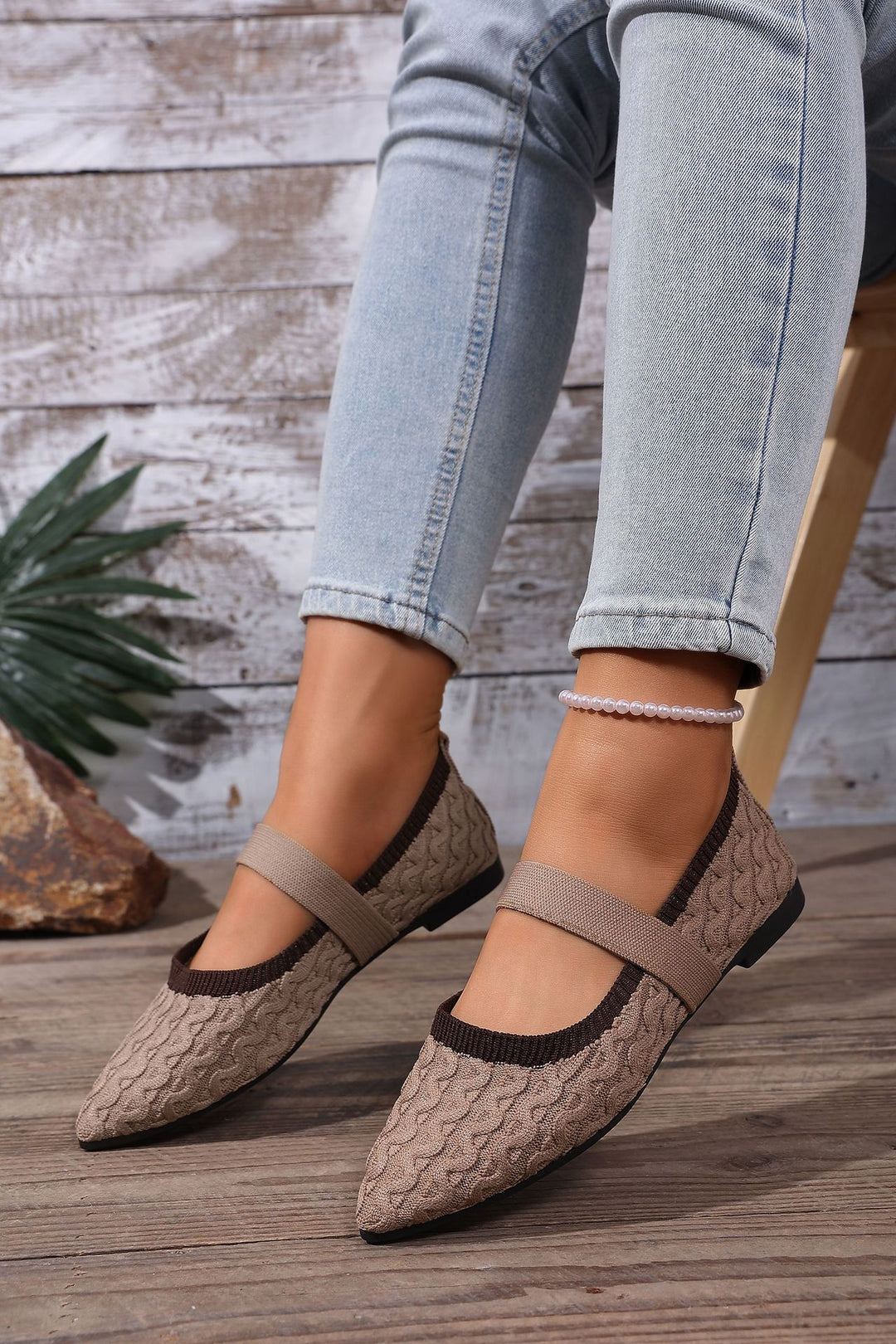 Damen Ballerinas mit elastischem Riemendesign R&B