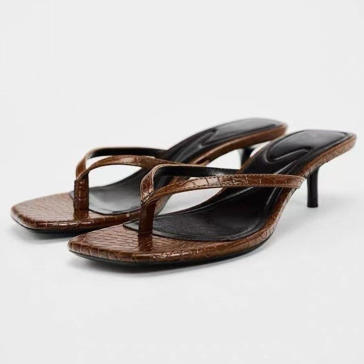 Damen Elegante Riemchen-Sandalen mit Kroko-Prägung R&B
