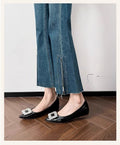 Damen elegante Ballerinas mit funkelndem Schmuckdetail R&B