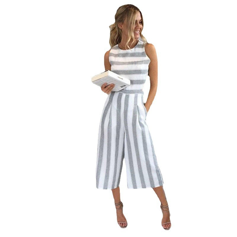 Damen Modischer Jumpsuit mit figurbetonendem Schnitt und breiten Beinöffnungen R&B