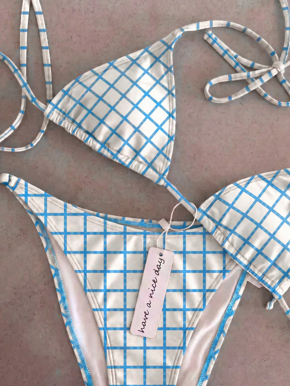 Damen Triangel-Bikini mit klassischem Punktmuster R&B
