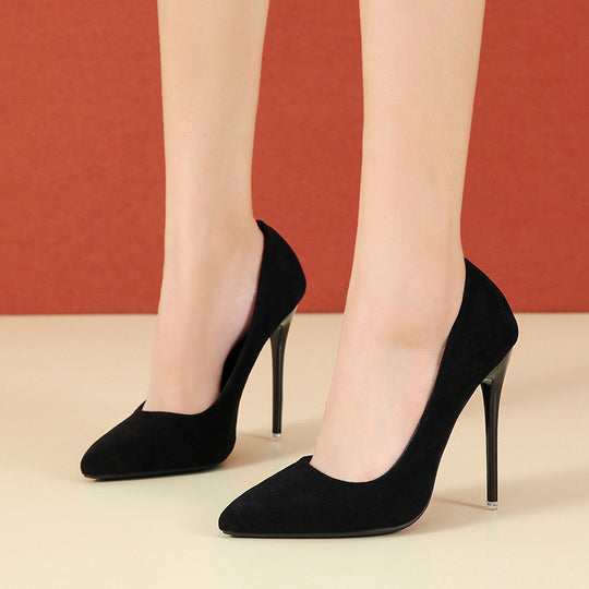 Damen nan spitze Stiletto-Pumps mit Samtoptik und gepolstertem Komfortfußbett R&B