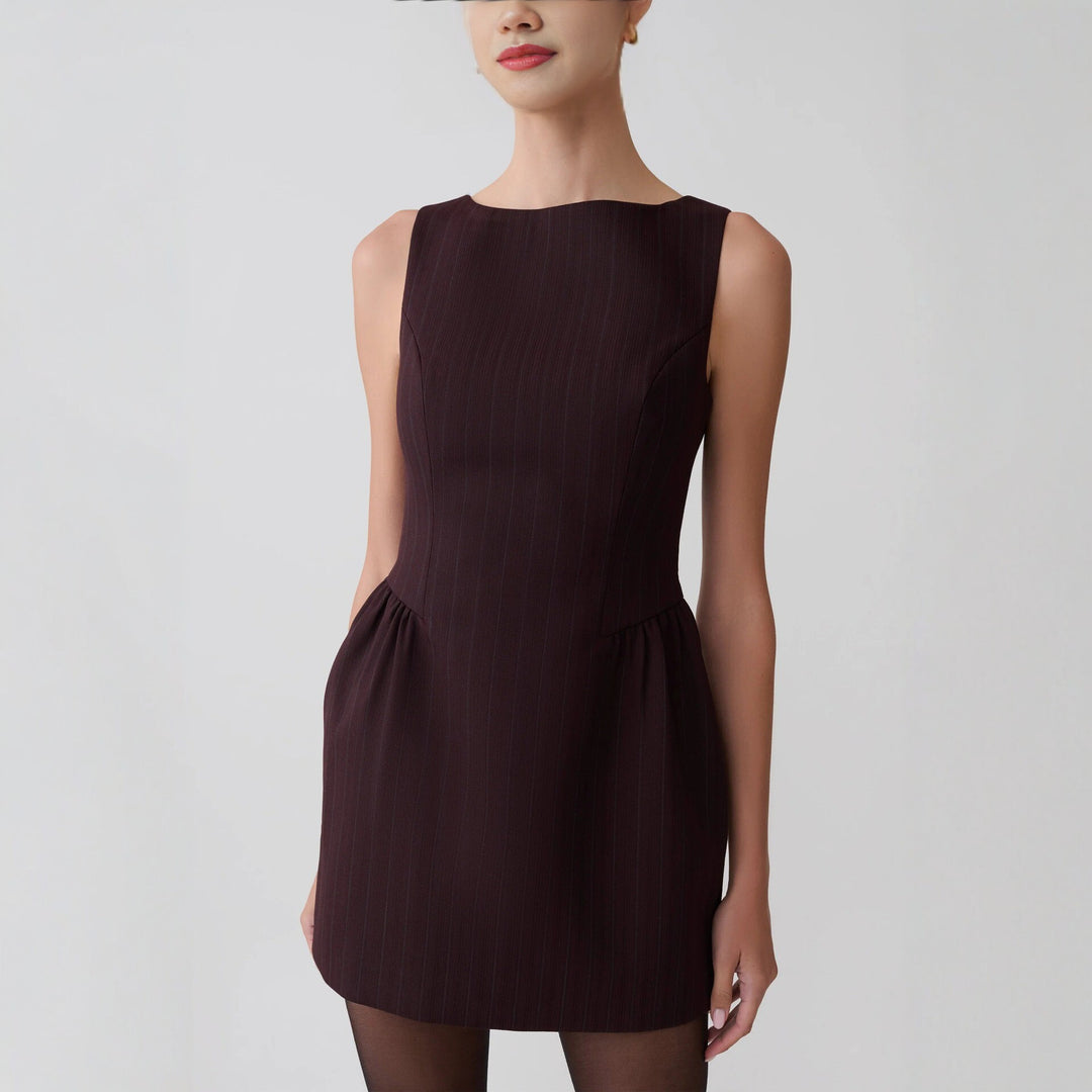 Damen Kleid mit feinen Nadelstreifen R&B