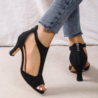 Damen Sandalen mit offenem Zehenbereich und modischem Cut-Out-Design R&B