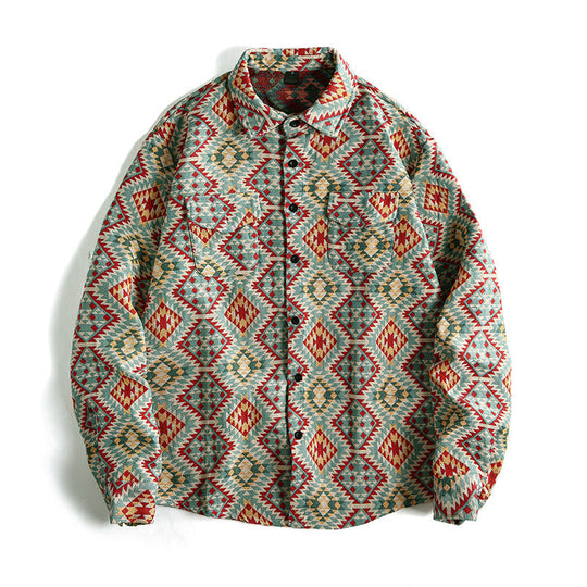 Herren Hemd mit geometrischem Muster R&B