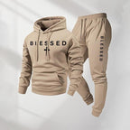 Damen Sweatshirt- und Jogginghose-Set mit modernem Schriftzug und praktischen Taschen