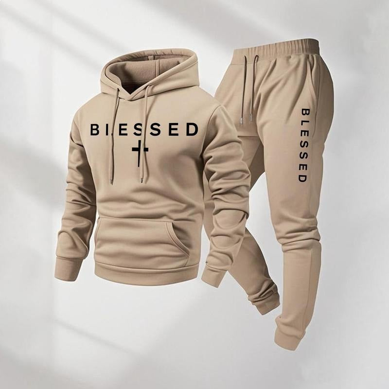 Damen Sweatshirt- und Jogginghose-Set mit modernem Schriftzug und praktischen Taschen