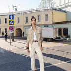 Damen lockere Utility-Jacke mit Taschen R&B