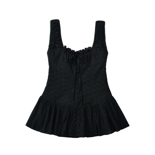 Damen Lässiges Rüschenshirt mit feinen Stickdetails R&B