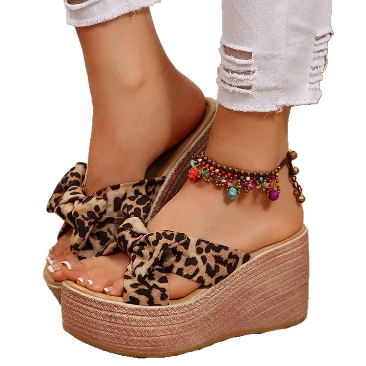 Damen Plattform-Sandalen mit floralem Schleifen-Design R&B