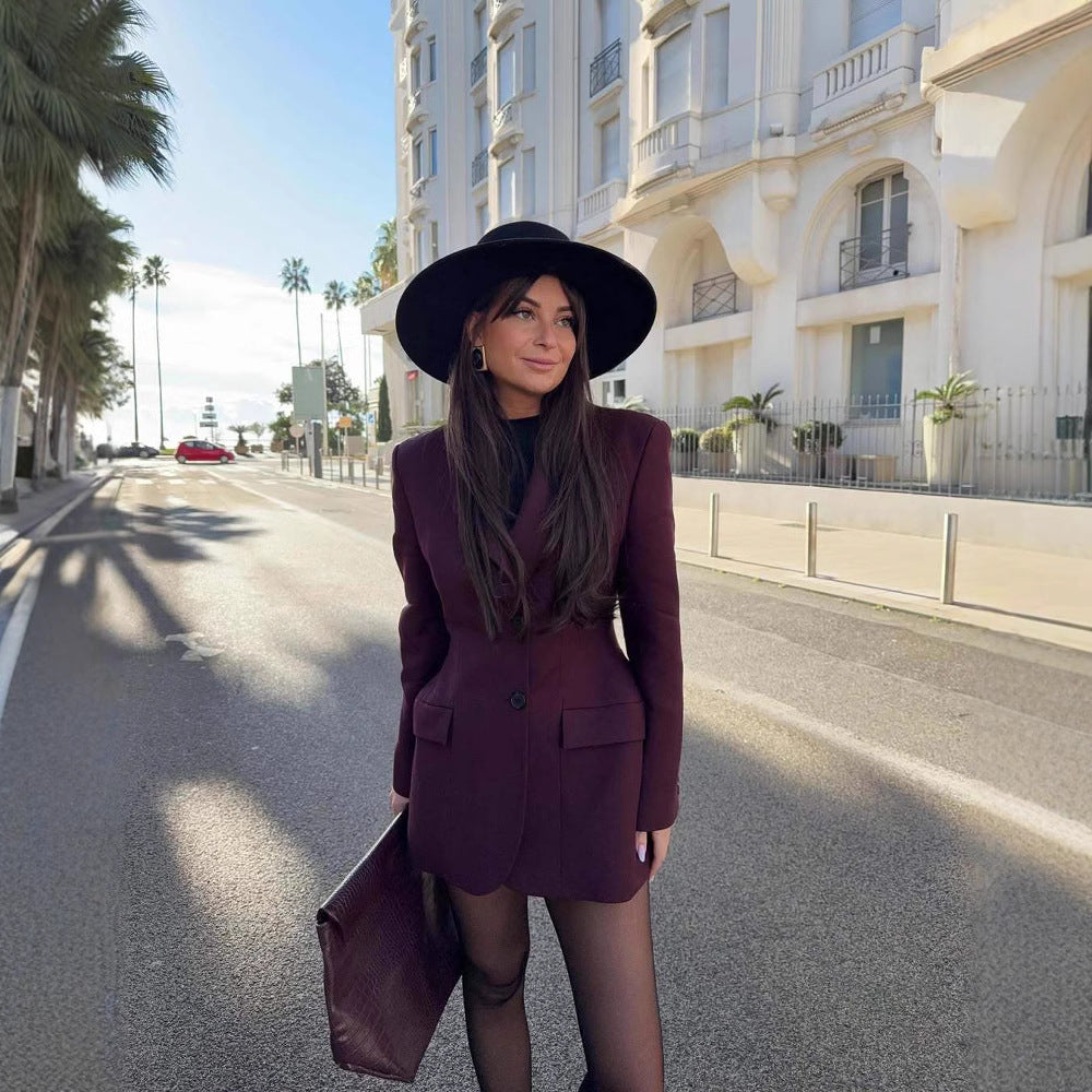 Damen Oversized Blazer aus hochwertigem Stoff mit modernen Taschen R&B