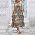 Damen Maxikleid mit floralem Design und Rüschendetails R&B