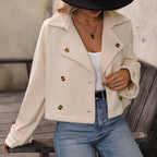 Damen kurze Plüschjacke im modischen Oversized-Stil R&B