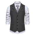 Herren elegante Mehrzweck-Weste im Herringbone-Design mit praktischen Taschen R&B