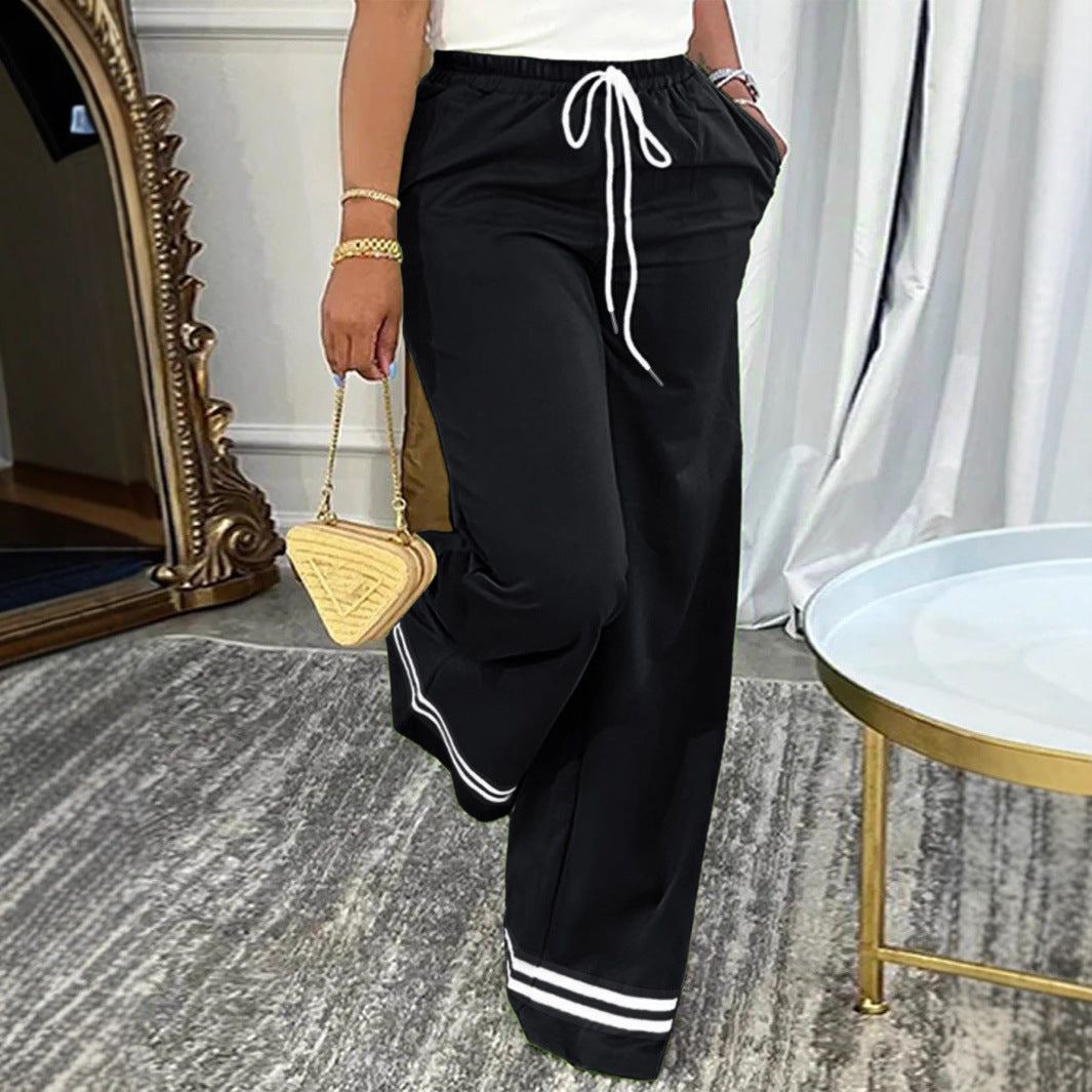 Damen Weite Freizeithose mit elastischem Bund und seitlichen Taschen R&B