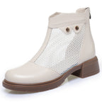 Damen Stiefeletten mit atmungsaktivem Netzdesign und robustem Blockabsatz R&B