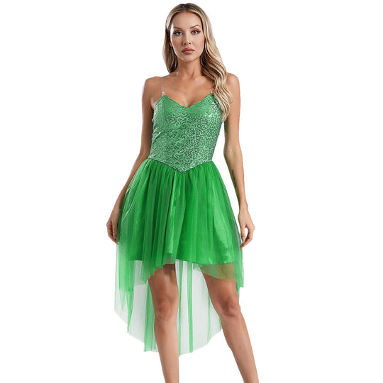 Damen Kostümkleid mit schimmerndem Tüllrock und filigranen Flügeln R&B