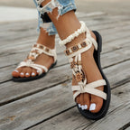 Damen Elegante und bequeme Sandalen mit verzierten Riemen R&B