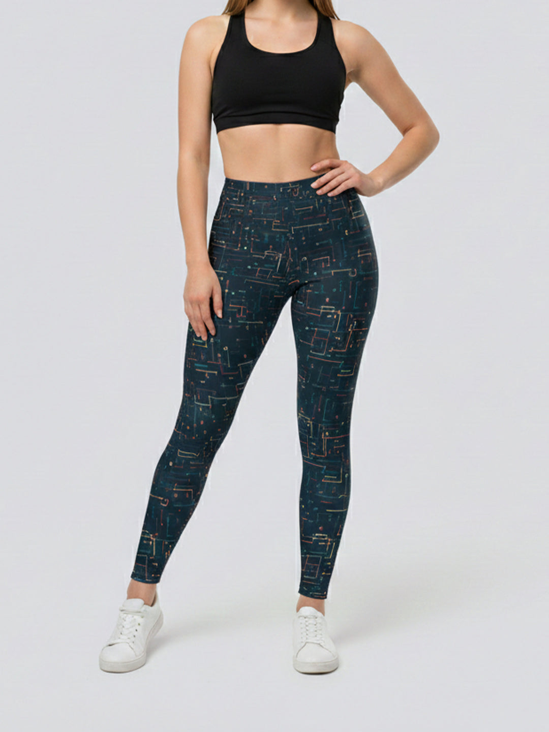 Damen Sportlegging mit stilvollem grafischen Design R&B