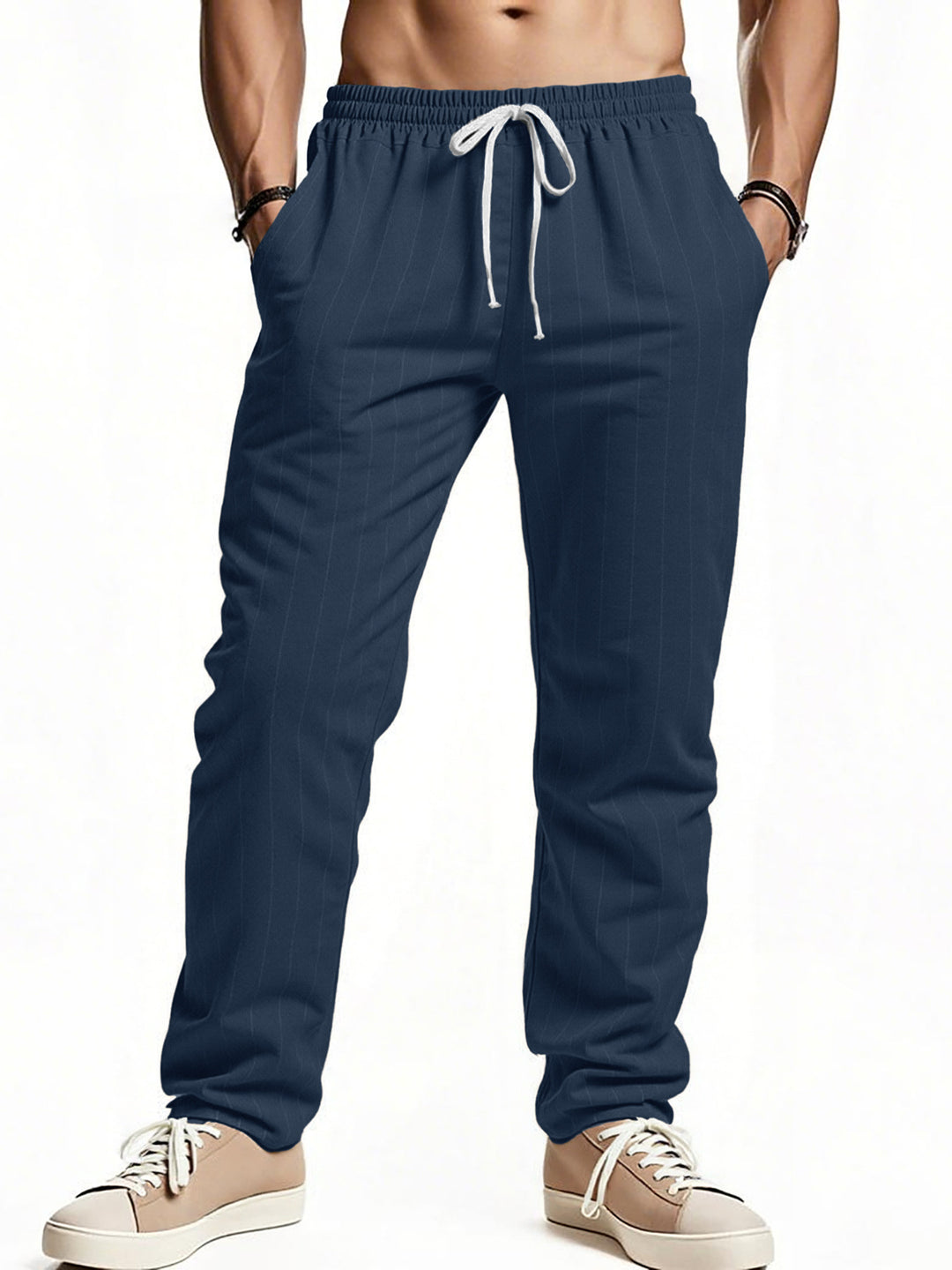 Herren komfortable Freizeithose mit gestreiftem Design R&B