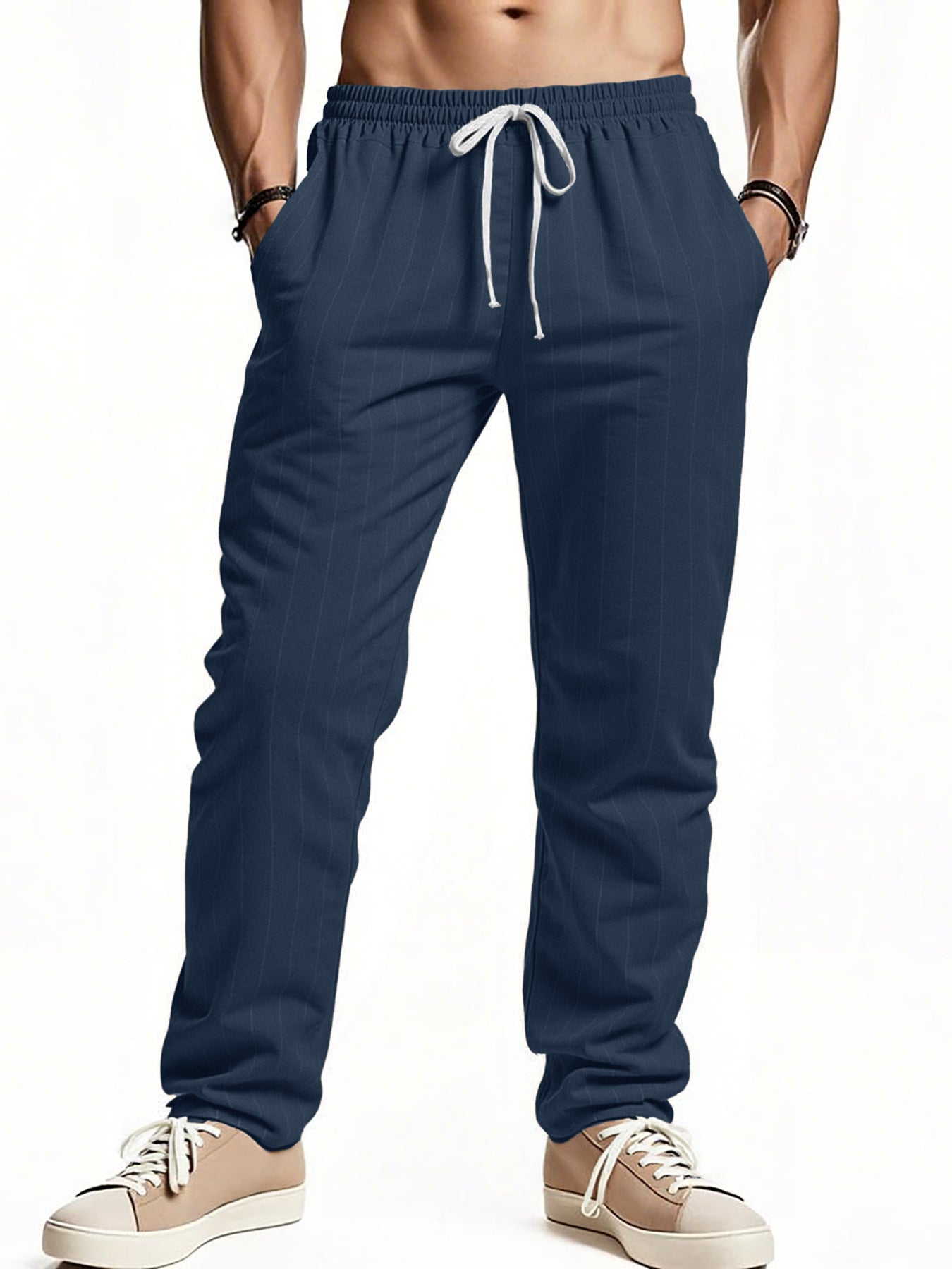 Herren komfortable Freizeithose mit gestreiftem Design R&B