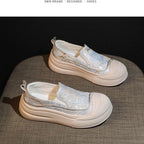 Damen Slip-On Sneakers mit elastischem Obermaterial und dämpfender Sohle