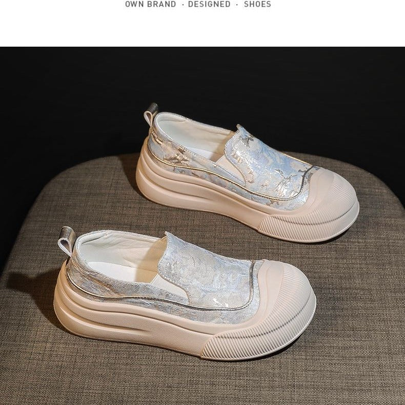 Damen Slip-On Sneakers mit elastischem Obermaterial und dämpfender Sohle