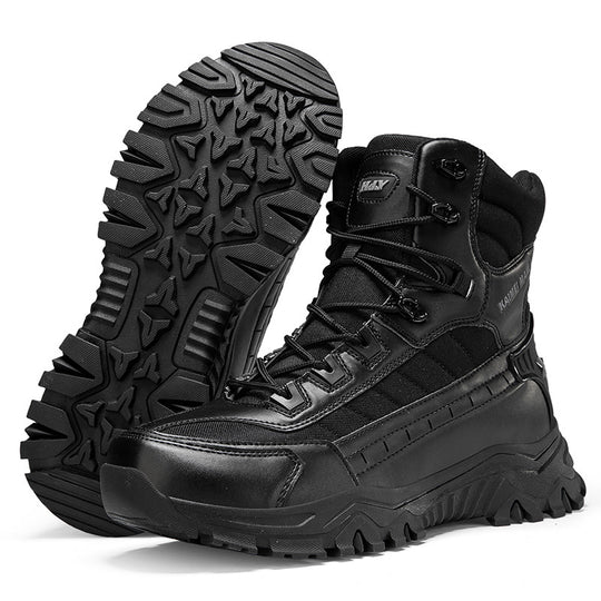 Herren Tactical Wanderstiefel mit hohem Knöchelschutz und rutschfester Sohle R&B