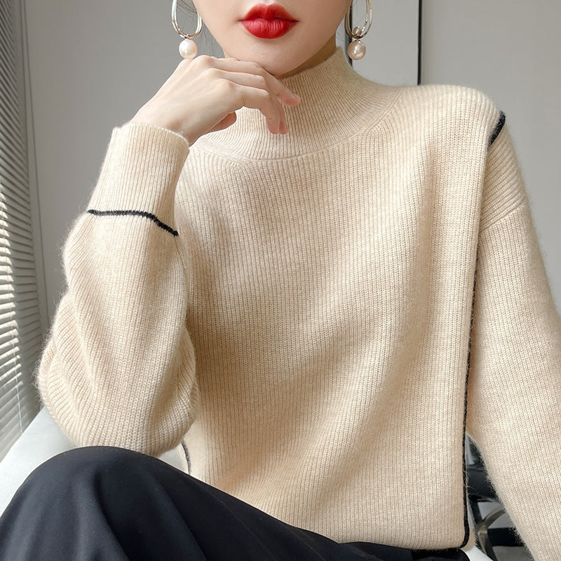 R&B | Eleganter schlichter Rollkragenpullover